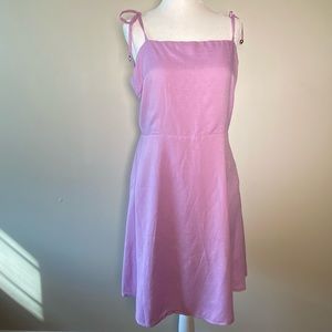 Lilac Purple  Sun Dress with tie straps textured fabric Y2K  Size 10 NWT Show Po